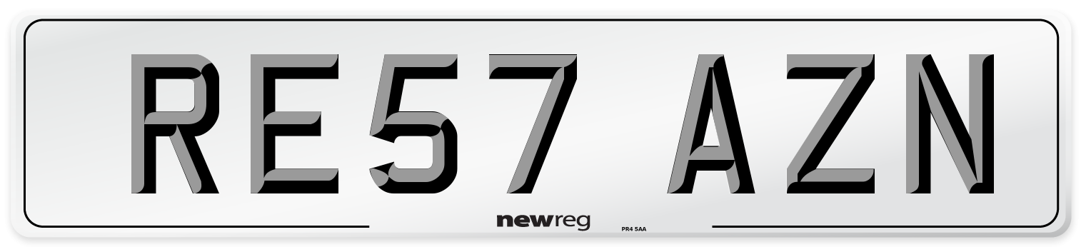 RE57 AZN Number Plate from New Reg